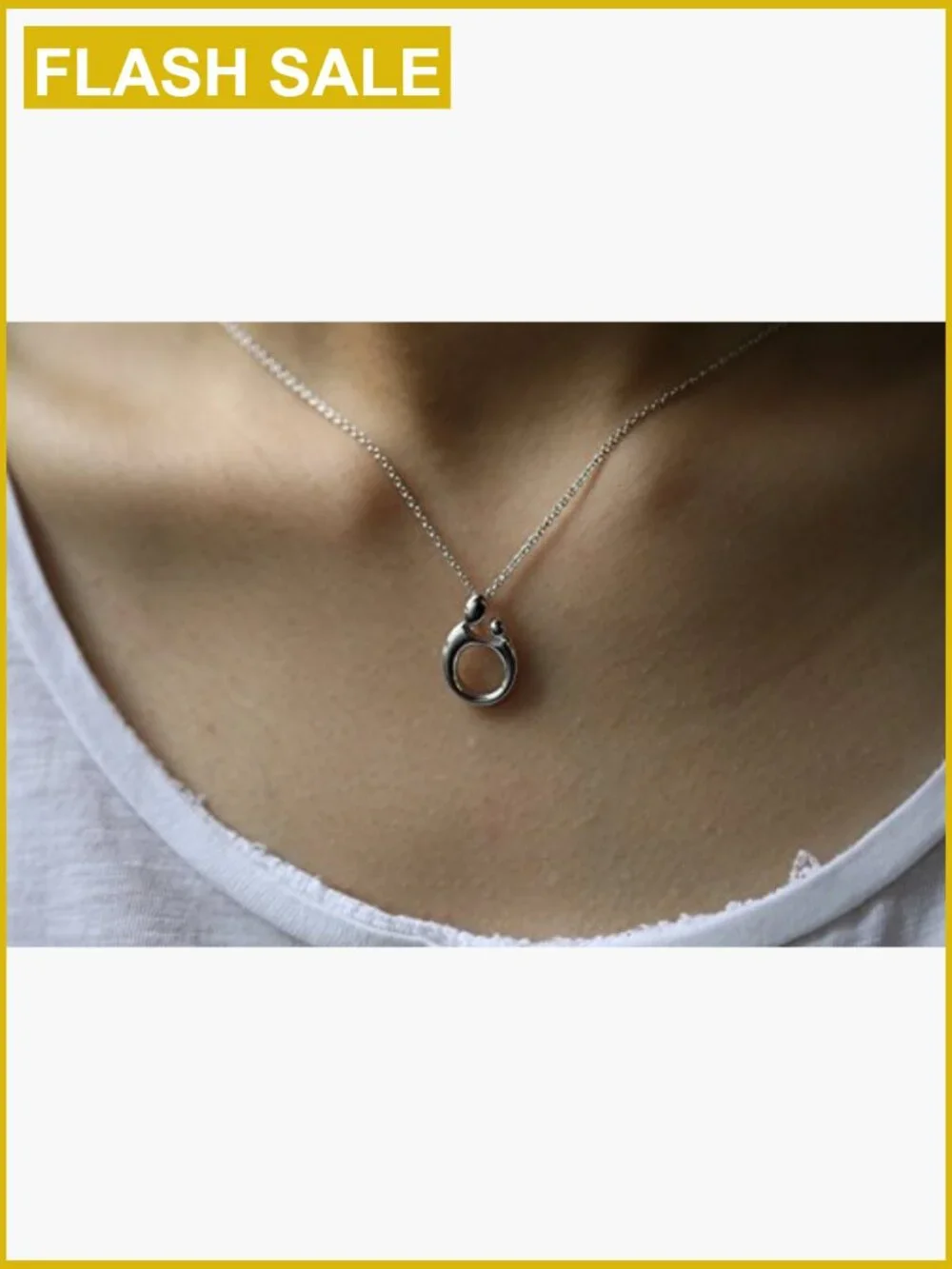 925 Sterling Silver Mother Family Love Pendant Necklace 18